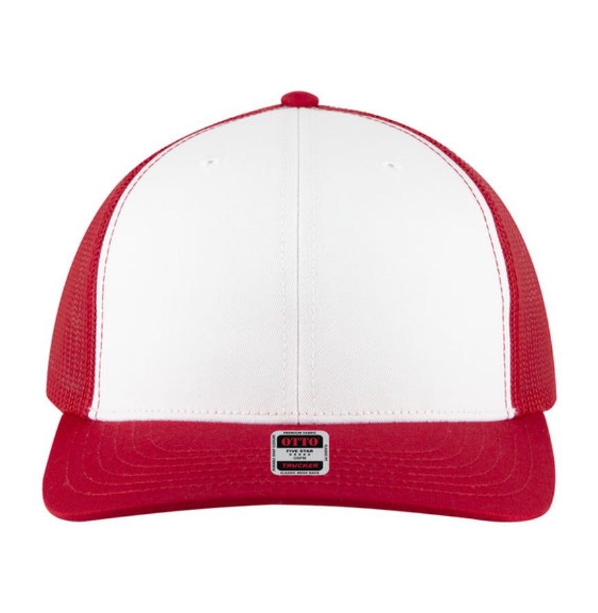 Otto Cap 6 Panel Mid Profile Mesh Back Trucker Hat