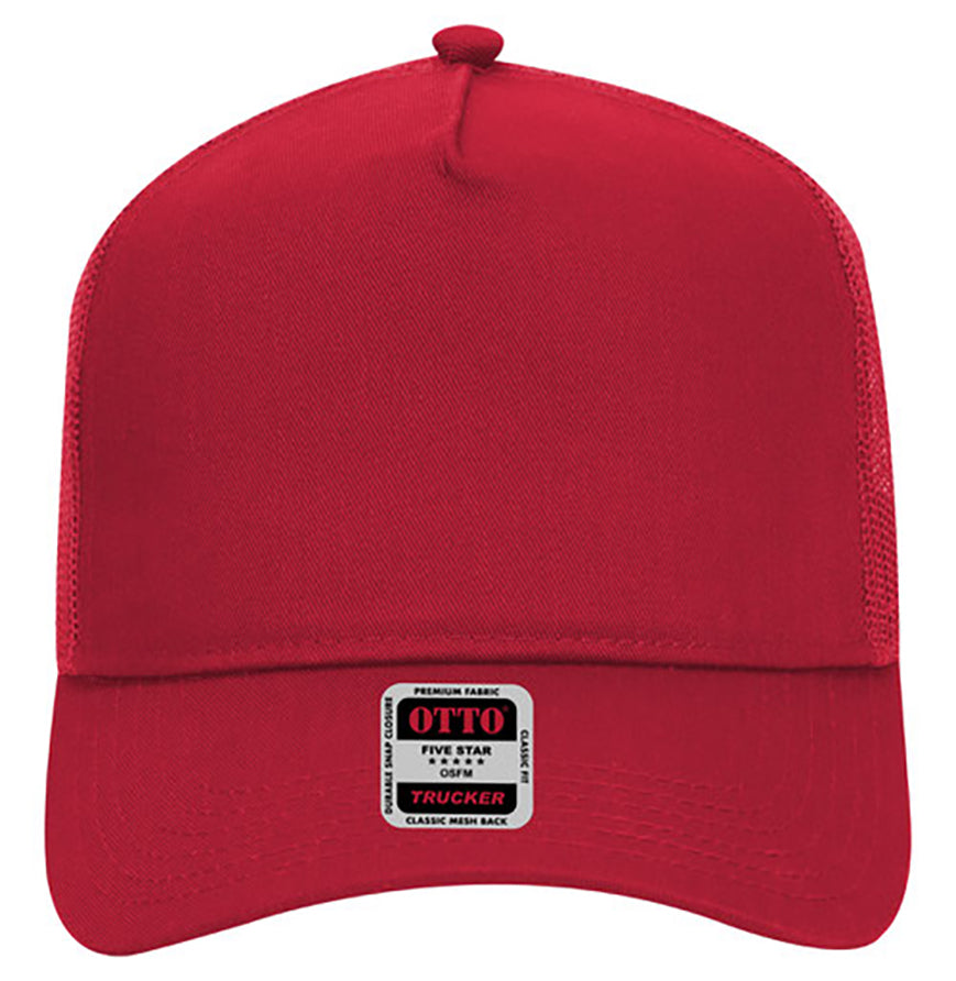 Otto Cap 5 Panel Mid Profile Mesh Back Trucker Hat