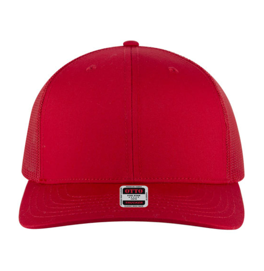 Otto Cap 6 Panel Mid Profile Mesh Back Trucker Hat