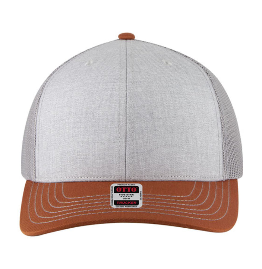 Otto Cap 6 Panel Mid Profile Mesh Back Trucker Hat