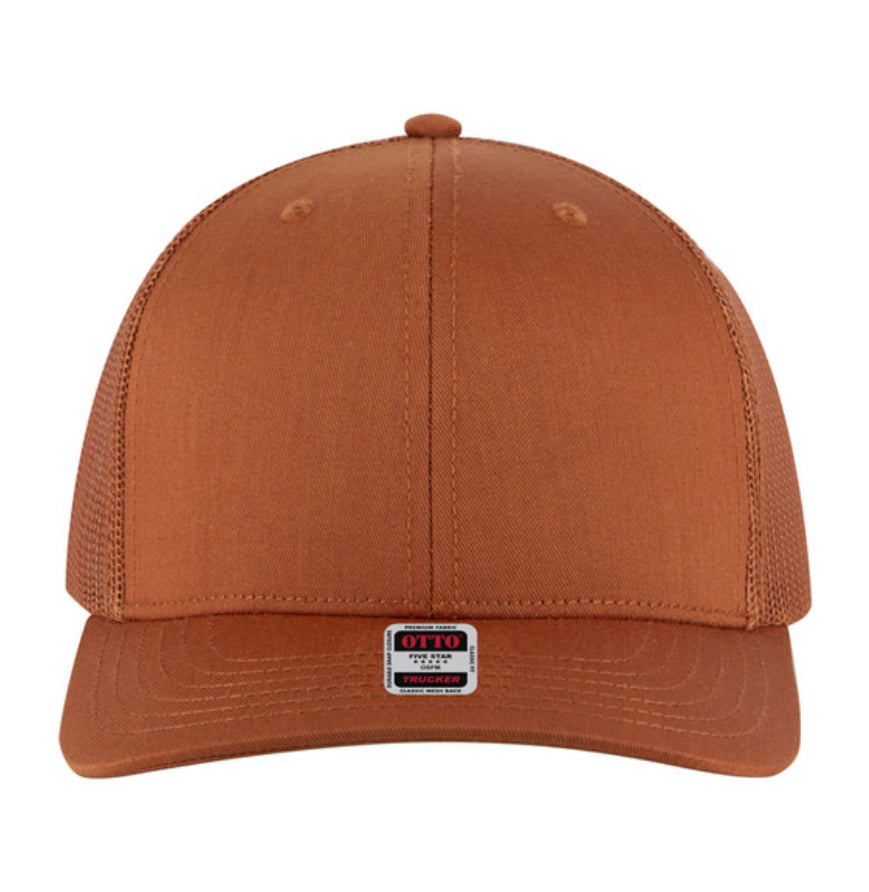 Otto Cap 6 Panel Mid Profile Mesh Back Trucker Hat