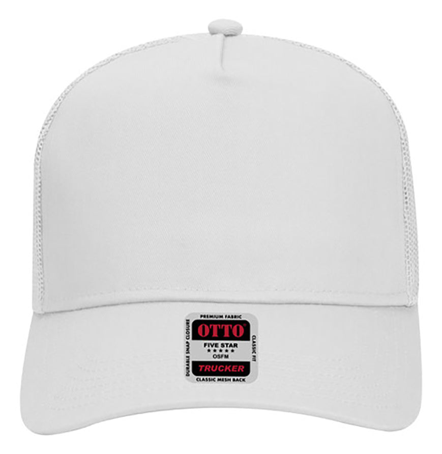 Otto Cap 5 Panel Mid Profile Mesh Back Trucker Hat