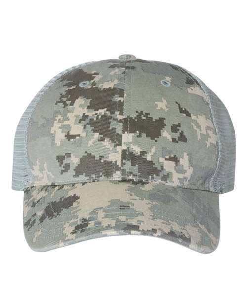 Richardson 111P- Printed Garment Washed Trucker ADULT